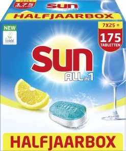 SUN® Sun All-in-1 Normaal Vaatwastabletten - 7 X 25 Tabletten - Voordeelverpakking -Kruideniers Winkel 1006x1200 1
