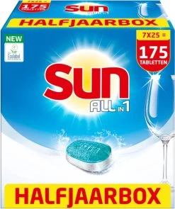 SUN® Sun All-in-1 Normaal Vaatwastabletten - 7 X 25 Tabletten - Voordeelverpakking -Kruideniers Winkel 1006x1200 2