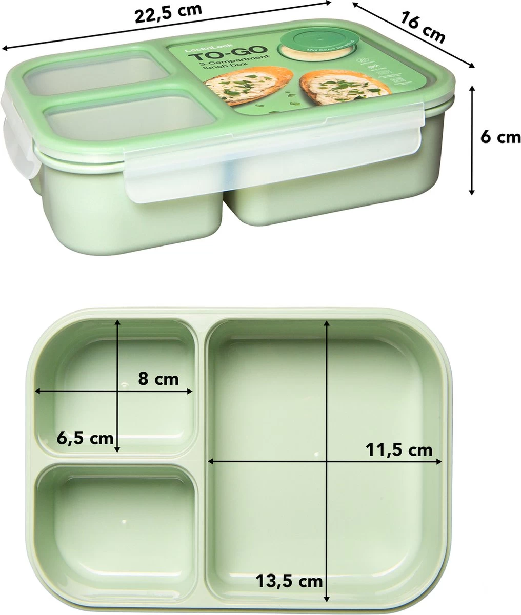 Lock&Lock Lunchset - Yoghurtbeker En Lunchboxen - Bento Box - Muesli Beker - Snackdoosjes - Lunchpot - Met Compartimenten - Volwassenen En Kinderen - To Go - Lekvrij - BPA Vrij - Groen 10 Lock&Lock Lunchset - Yoghurtbeker En Lunchboxen - Bento Box - Muesli Beker - Snackdoosjes - Lunchpot - Met Compartimenten - Volwassenen En Kinderen - To Go - Lekvrij - BPA Vrij - Groen - Afbeelding 8