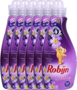 Robijn Creations Wasverzachter VOORDEELVERPAKKING 6X 1,25L. 300 Wasbeurten "Paarse Orchidee & Bosbessen" -Kruideniers Winkel 1027x1200