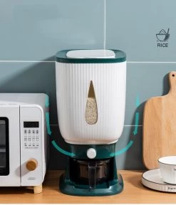 Deluqse Rijst Dispenser - Rijst Container - Grijs - Voedsel Dispenser - Rijst Opbergdoos - Rijst Bewaren - Rijst Opberg Container -Kruideniers Winkel 1028x1200 1