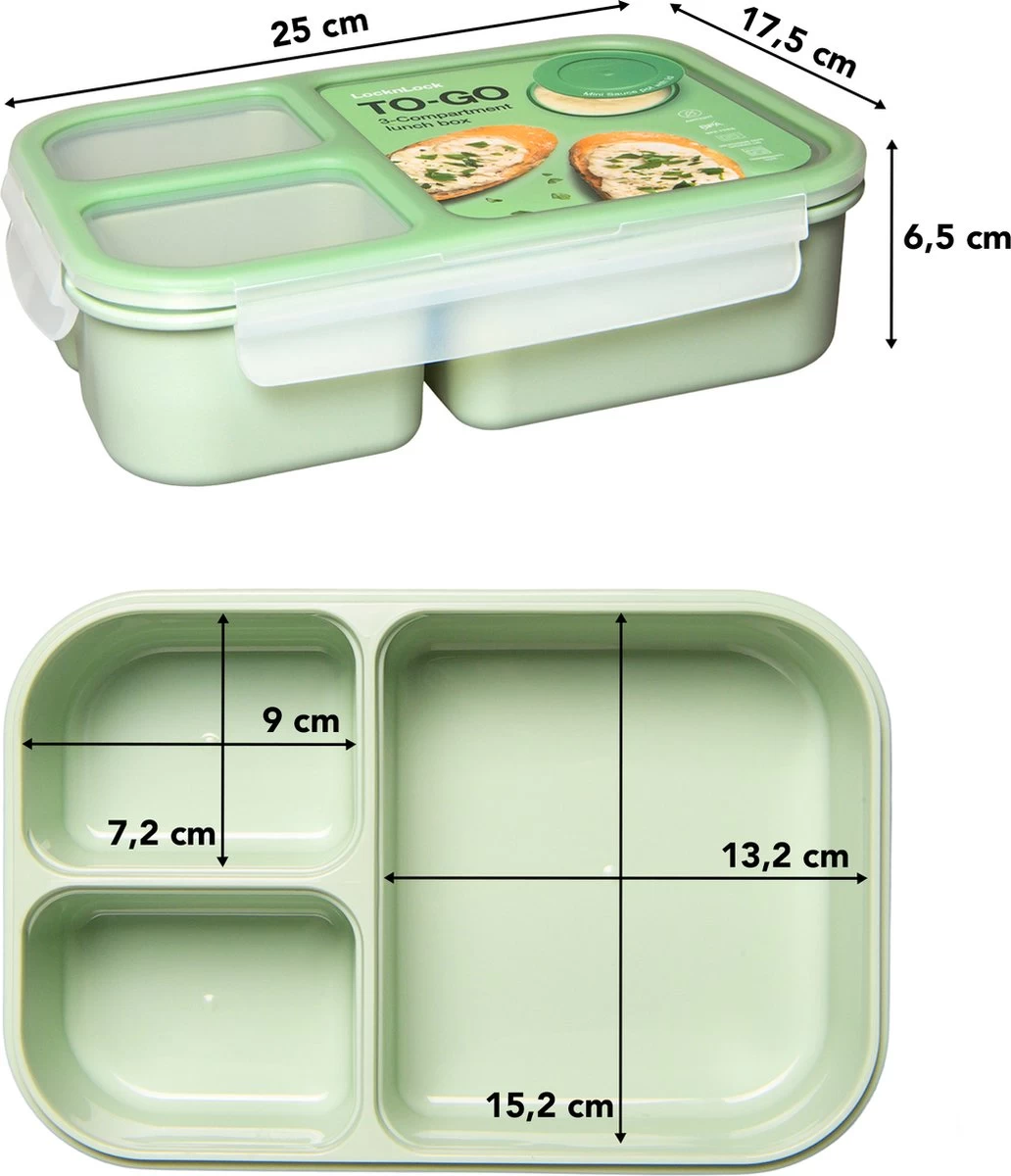 Lock&Lock Lunchset - Yoghurtbeker En Lunchboxen - Bento Box - Muesli Beker - Snackdoosjes - Lunchpot - Met Compartimenten - Volwassenen En Kinderen - To Go - Lekvrij - BPA Vrij - Groen 8 Lock&Lock Lunchset - Yoghurtbeker En Lunchboxen - Bento Box - Muesli Beker - Snackdoosjes - Lunchpot - Met Compartimenten - Volwassenen En Kinderen - To Go - Lekvrij - BPA Vrij - Groen - Afbeelding 6