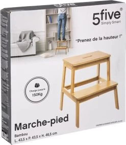 5Five - Bamboe Keukentrapje/opstapje Met 2 Treden 47 Cm - Keuken/badkamer Krukjes 7 5Five - Bamboe Keukentrapje/opstapje Met 2 Treden 47 Cm - Keuken/badkamer Krukjes -Kruideniers Winkel 1043x1200