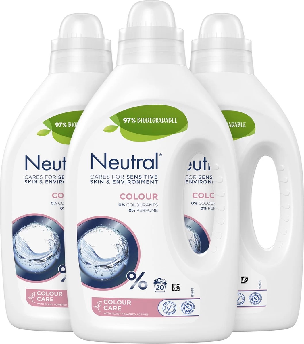 Neutral Kleur Vloeibaar Wasmiddel - 3 X 20 Wasbeurten - Voordeelverpakking 4 Neutral Kleur Vloeibaar Wasmiddel - 3 X 20 Wasbeurten - Voordeelverpakking - Afbeelding 2