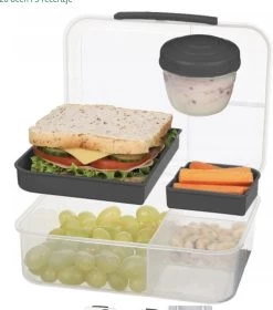 Lunchbox - Broodtrommel Inclusief Sausbeker - 3 Compartimenten - Saladebox - Brooddoos Met Yoghurtpotje 14 Lunchbox - Broodtrommel Inclusief Sausbeker - 3 Compartimenten - Saladebox - Brooddoos Met Yoghurtpotje -Kruideniers Winkel 1060x1200 1
