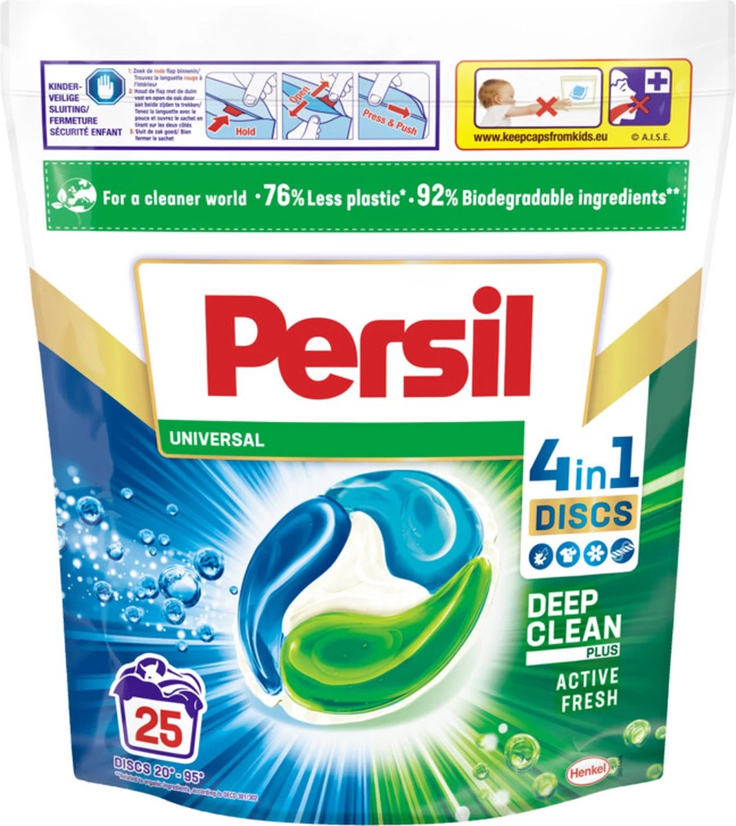 Persil® Persil 4in1 Discs Universal Wascapsules - Wasmiddel Capsules - Voordeelverpakking - 5 X 25 Wasbeurten 4 Persil® Persil 4in1 Discs Universal Wascapsules - Wasmiddel Capsules - Voordeelverpakking - 5 X 25 Wasbeurten - Afbeelding 2