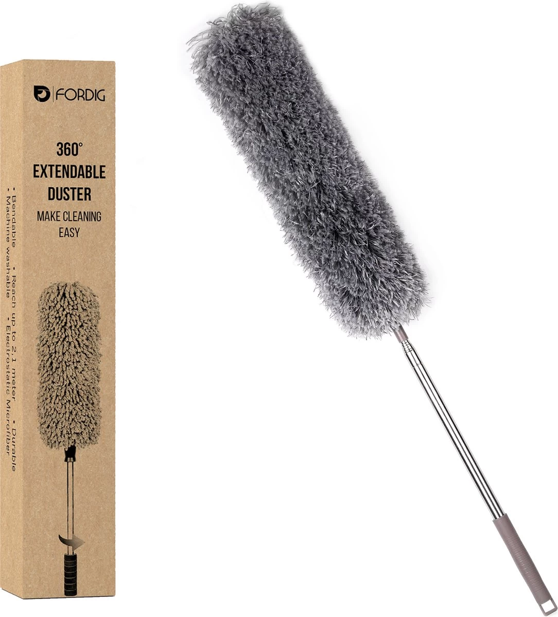 ForDig Telescopische Plumeau Microvezel - Duster Met Telescoopsteel Uitschuifbaar Tot 250 Cm - Wasbaar - 360 Graden Draaibaar 3 ForDig Telescopische Plumeau Microvezel - Duster Met Telescoopsteel Uitschuifbaar Tot 250 Cm - Wasbaar - 360 Graden Draaibaar