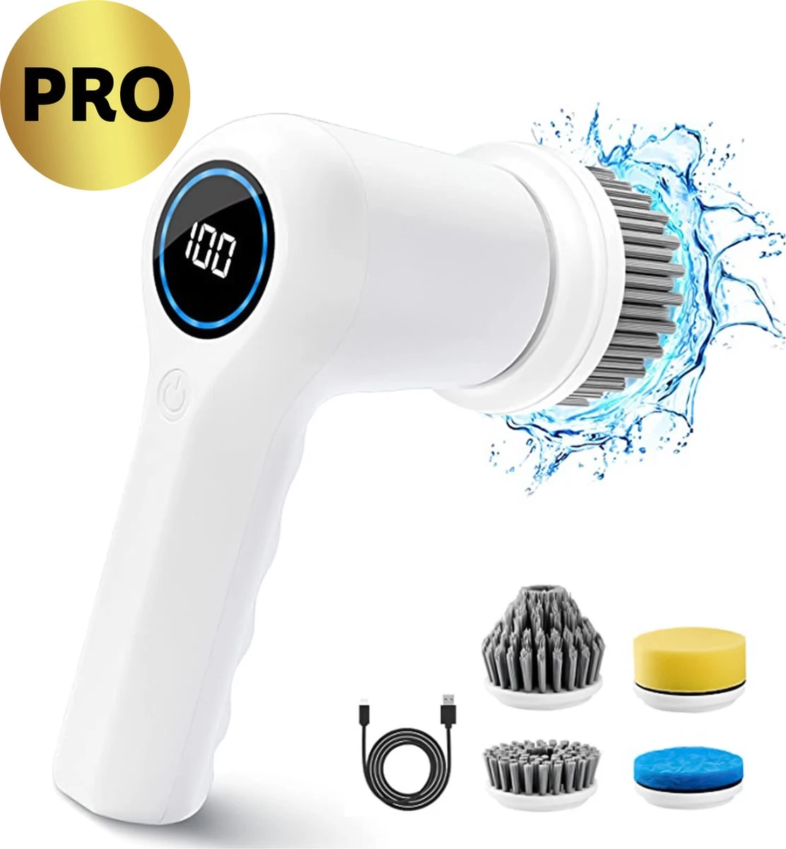 MostEssential Premium Elektrische Schoonmaakborstel 2023 Model – Elektrische Schrobber - Schrobborstel - Poetsmachine – Voor Badkamer Of Keuken - Inclusief 4 Borstelkoppen 3 MostEssential Premium Elektrische Schoonmaakborstel 2023 Model – Elektrische Schrobber - Schrobborstel - Poetsmachine – Voor Badkamer Of Keuken - Inclusief 4 Borstelkoppen