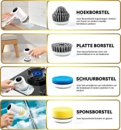MostEssential Premium Elektrische Schoonmaakborstel 2023 Model – Elektrische Schrobber - Schrobborstel - Poetsmachine – Voor Badkamer Of Keuken - Inclusief 4 Borstelkoppen 15 MostEssential Premium Elektrische Schoonmaakborstel 2023 Model – Elektrische Schrobber - Schrobborstel - Poetsmachine – Voor Badkamer Of Keuken - Inclusief 4 Borstelkoppen -Kruideniers Winkel 1117x1200 4