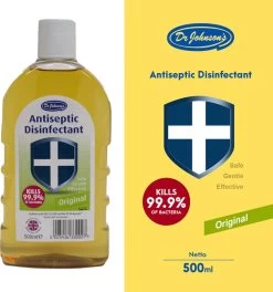 Dr Johnsons Ontsmettingsmiddel - 6 X 500ml Voordeelverpakking - Dettol Antiseptic Alternatief -Kruideniers Winkel 1124x1200