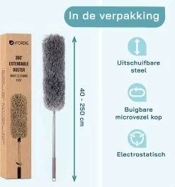 ForDig Telescopische Plumeau Microvezel - Duster Met Telescoopsteel Uitschuifbaar Tot 250 Cm - Wasbaar - 360 Graden Draaibaar 14 ForDig Telescopische Plumeau Microvezel - Duster Met Telescoopsteel Uitschuifbaar Tot 250 Cm - Wasbaar - 360 Graden Draaibaar -Kruideniers Winkel 1128x1200 1