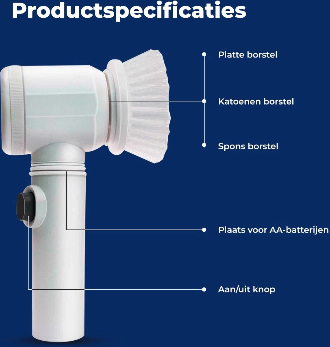 B-care Magic Brush - Elektrische Multifunctionele Schoonmaakborstel - 7 Opzetstukken - Wasborstel - Poetsmachine - Schrobborstel - Handborstel - Werkborstel - Schrobber - Boorborstel - Reinigingsborstel 14 B-care Magic Brush - Elektrische Multifunctionele Schoonmaakborstel - 7 Opzetstukken - Wasborstel - Poetsmachine - Schrobborstel - Handborstel - Werkborstel - Schrobber - Boorborstel - Reinigingsborstel - Afbeelding 12