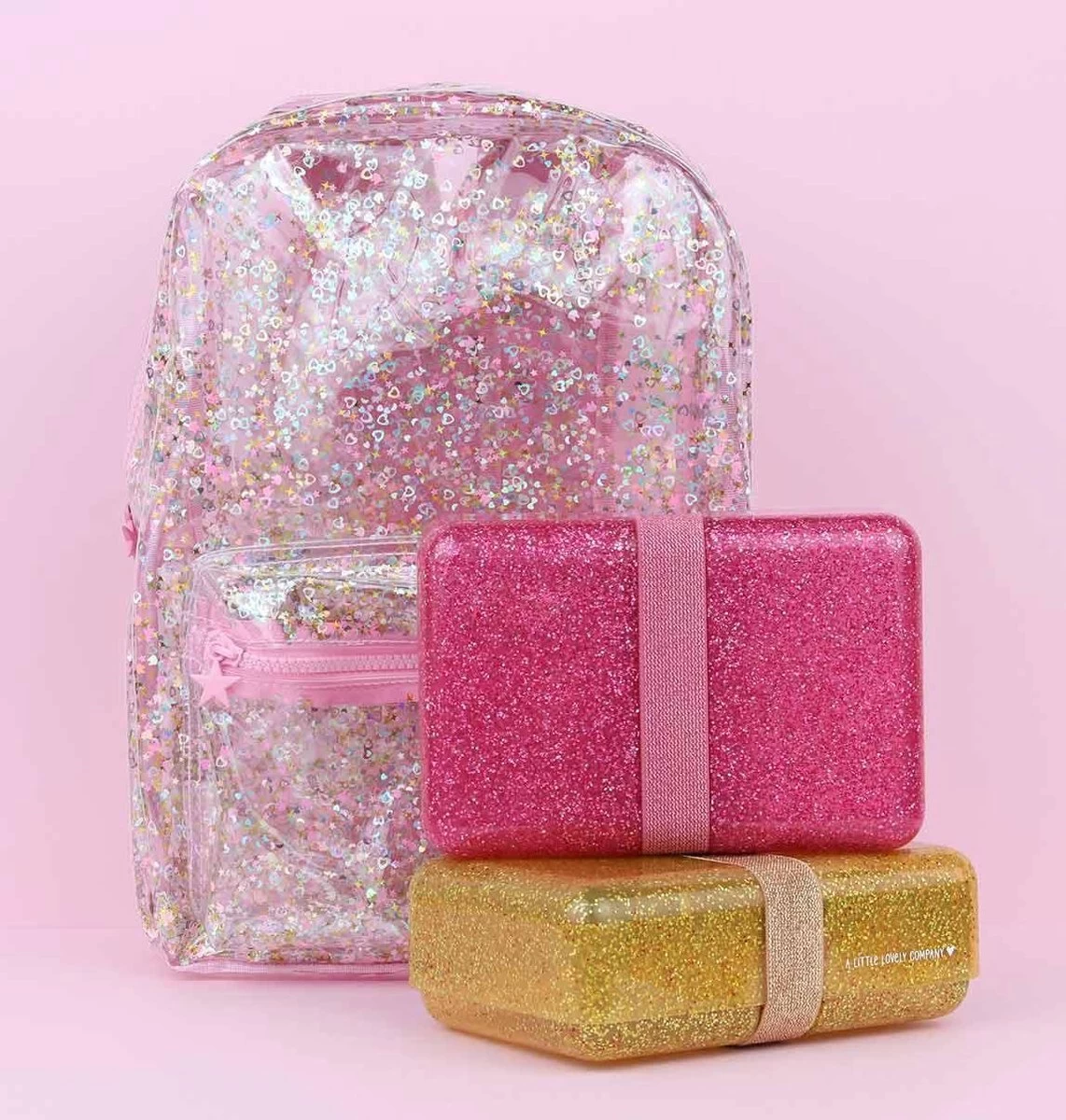 Lunch Box: Glitter - Roze | A Little Lovely Company 5 Lunch Box: Glitter - Roze | A Little Lovely Company - Afbeelding 3