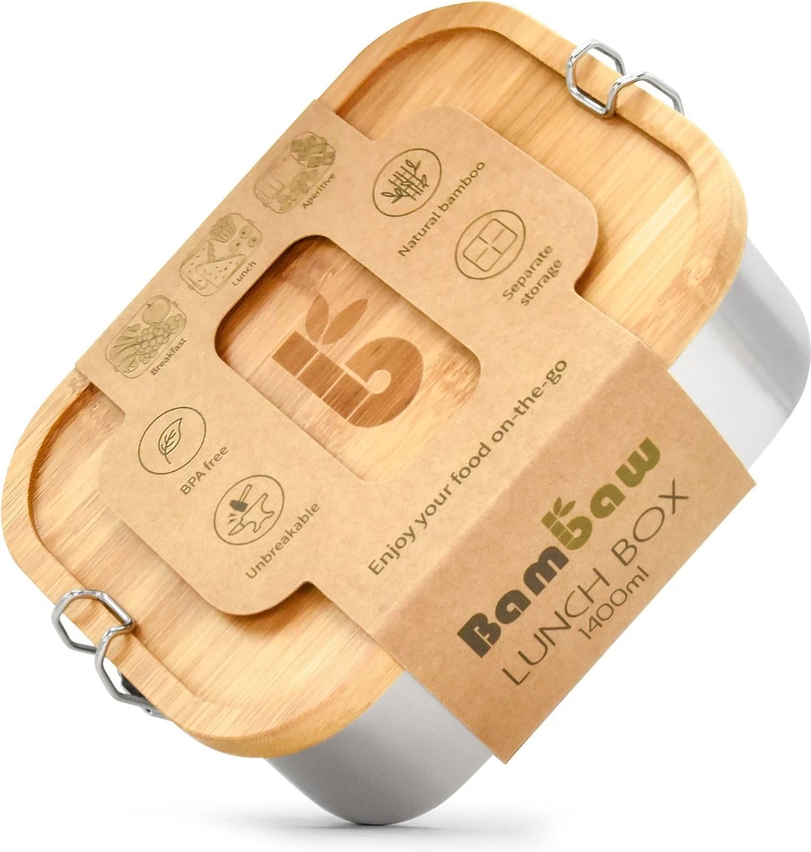 Bamboe Lunch Box 1400 Ml | Broodbox | Ecologisch | Roestvrijstalen Lunchbox | Bentobox No Leak | Smaakloos | Bamboe Grote Broodtrommel | Lunchbox Volwassenen | Lunchbox RVS Bamboe | Bambaw 11 Bamboe Lunch Box 1400 Ml | Broodbox | Ecologisch | Roestvrijstalen Lunchbox | Bentobox No Leak | Smaakloos | Bamboe Grote Broodtrommel | Lunchbox Volwassenen | Lunchbox RVS Bamboe | Bambaw - Afbeelding 9