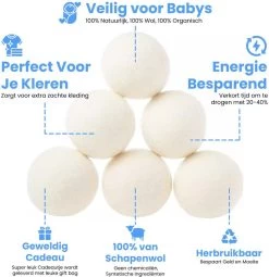 DRYQUICK Drogerballen- Wasbollen- Duurzaam Schapenwol - Herbruikbaar- 6 XL Wasballen Wit -Kruideniers Winkel 1162x1200 1