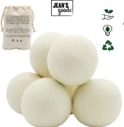 Jean's Goods Drogerballen - Droogballen - Wasdrogerballen - Wasdroger Ballen - Wasbol - Wasbollen - Wasballen - Energiebesparende Producten - Energiebesparend - Duurzaam Cadeau - RWS Wol - Zero Waste - Wasverzachter - Beige - 6 Stuks -Kruideniers Winkel 1167x1200