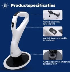 B-care Elektrische Schoonmaakborstel - 4 Opzetstukken - Wasborstel - Poetsmachine - Schrobborstel - Handborstel - Werkborstel - Schrobber - Boorborstel - Schoonmaakmiddelen - Reinigingsborstel -Kruideniers Winkel 1182x1200 4