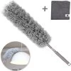 JUST23 Plumeau Uitschuifbaar Met Telescoopsteel – 60 Tot 140 Cm – Ragebol – Stoffer – Duster – Grijs – Incl. Microfiber Doek