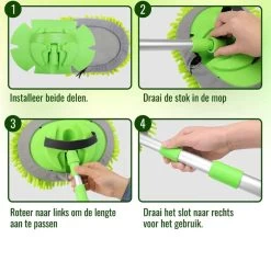 Merkloos Professionele Telescopische Wasborstel + Tonova Pen - Auto Schoonmaakborstel - Anti Slip - Auto, Caravan & Camper - Uitschuifbaar - Groen -Kruideniers Winkel 1190x1200 4