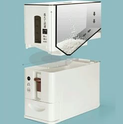 Merkloos TDR-Japans Rijst/Granen Container/Dispenser/ Opbergdoos - 6KG Inhoud - Wit -Kruideniers Winkel 1191x1200 10