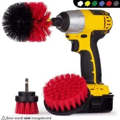 Kibani 3 Delige Borstelset Voor Boormachine - Rood - Voor Beton, Baksteen En Andere Ruwe Oppervlakken - Schrobborstel – Boorborstel – Schuurborstel - Borstel Boormachine – Schoonmaakborstel – Reinigingsborstel – Tapijtreiniger - Borstelset -Kruideniers Winkel 1194x1200 3