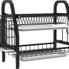 Merkloos Afdruiprek - Afdruiprek Met Lekbak - Afwas - Metaal - Zwart - RVS Afwasrek -Kruideniers Winkel 1200x1025 4