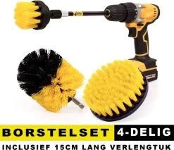 Professionele 4 Delige Borstelset Voor De Boormachine Incl. Verlengstuk, Deze Schoonmaak Schuurborstel Elektrisch Opzetborstel Schrobborstel Set Is Geschikt Als Schrobber Voor Badkamer, Auto, Keuken En Tuin -Kruideniers Winkel 1200x1034 1