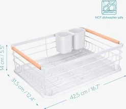 Navaris Afdruiprek Met Uitneembare Bestekhouder - Afwasrek Met Losse Lekbak - Vaatwasrek Met Plateau - Voor Bestek, Borden, Schalen En Pannen -Kruideniers Winkel 1200x1040
