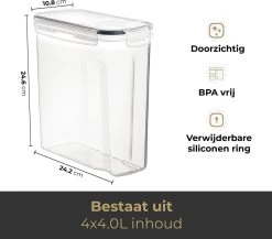 Stosh Voorraadpotten - Voorraadbussen - Vershouddoos - 4 Stuks - 4.0L - BPA Vrij - Kunststof 15 Stosh Voorraadpotten - Voorraadbussen - Vershouddoos - 4 Stuks - 4.0L - BPA Vrij - Kunststof -Kruideniers Winkel 1200x1055 2