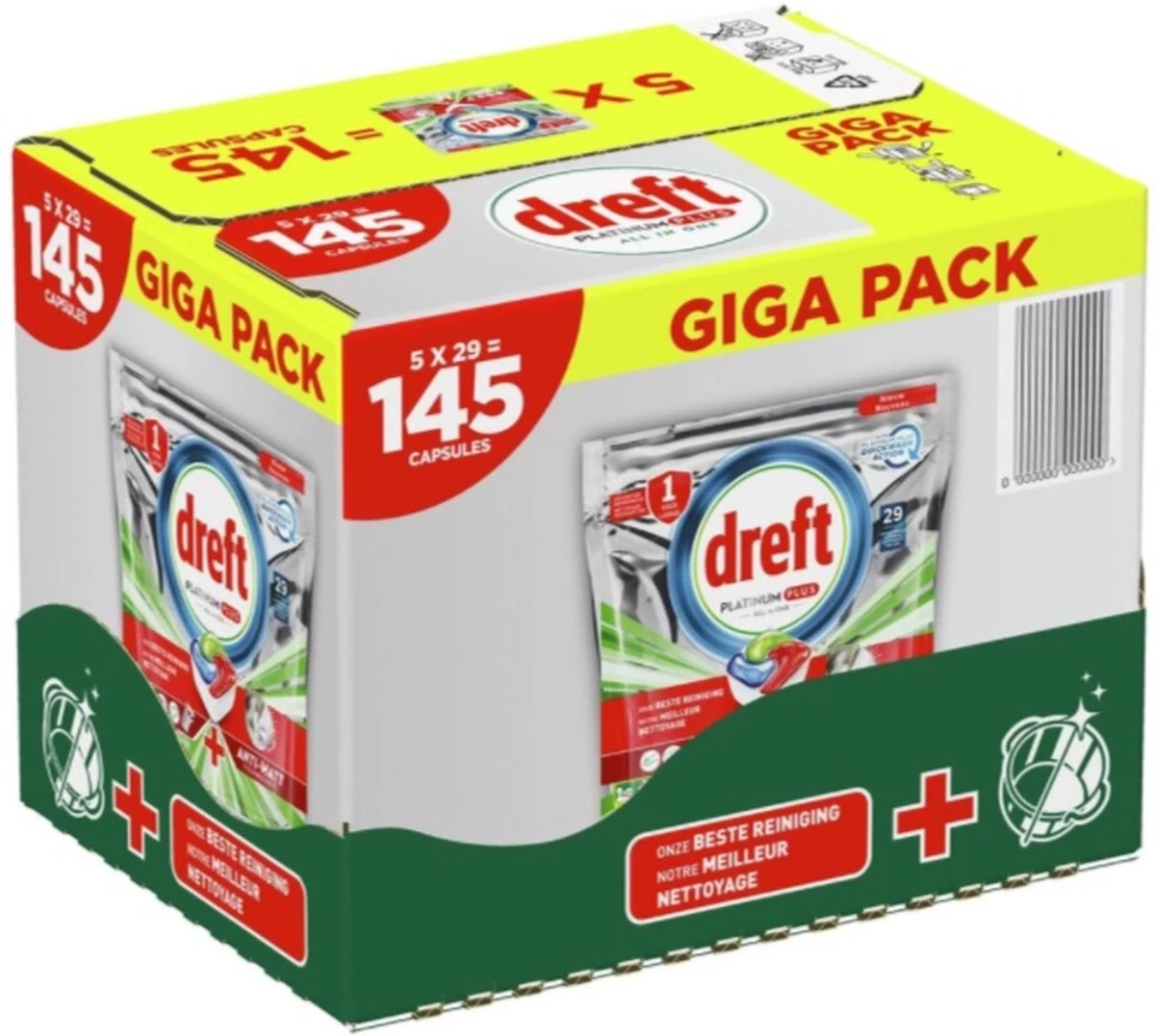 Dreft Platinum Plus Vaatwascapsules - Giga Pack 145 Capsules 3 Dreft Platinum Plus Vaatwascapsules - Giga Pack 145 Capsules