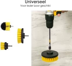 Professionele 4 Delige Borstelset Voor De Boormachine Incl. Verlengstuk, Deze Schoonmaak Schuurborstel Elektrisch Opzetborstel Schrobborstel Set Is Geschikt Als Schrobber Voor Badkamer, Auto, Keuken En Tuin -Kruideniers Winkel 1200x1105 1