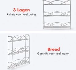 KitchenBrothers Kruidenrek - Staand - Voor 21 Potjes - 3 Laags - Chroom -Kruideniers Winkel 1200x1114 3