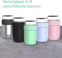 Coninx Thermos Lunchbox - Muesli Beker To Go - Isoleer Lunchpot - Yoghurtbeker To Go - Mueslibeker 840ml (600ml+240ml) - RVS / Roze -Kruideniers Winkel 1200x1123 1