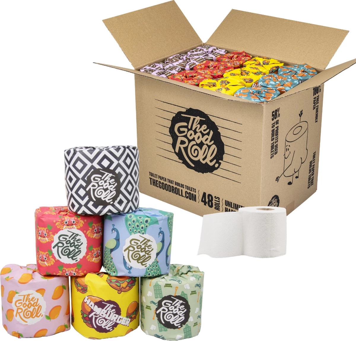 THE GOOD ROLL Toiletpapier 2-laags - 400 Vellen - 48 Stuks - The Cheerful Choice 4 THE GOOD ROLL Toiletpapier 2-laags - 400 Vellen - 48 Stuks - The Cheerful Choice - Afbeelding 2