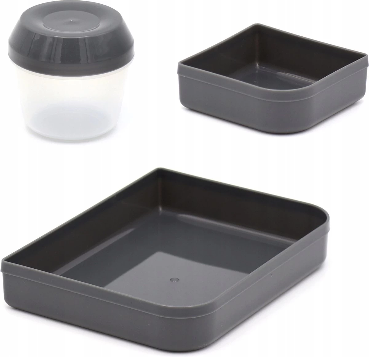 Lunchbox - Broodtrommel Inclusief Sausbeker - 3 Compartimenten - Saladebox - Brooddoos Met Yoghurtpotje 4 Lunchbox - Broodtrommel Inclusief Sausbeker - 3 Compartimenten - Saladebox - Brooddoos Met Yoghurtpotje - Afbeelding 2