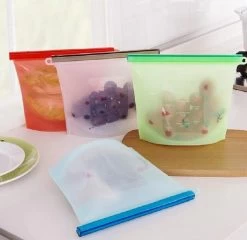 Siliconen Vershoudzakken | Bewaarzakken | Diepvrieszakken | Herbruikbaar | Lekvrij | Set 4-Stuks 1000ml | Vries & Hitte Bestendig | 4 Kleuren -Kruideniers Winkel 1200x1168 6