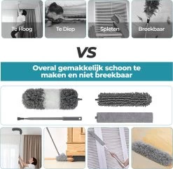 Novabeau® - Telescopische Plumeau – Plumeau Met Telescoopsteel – Ragebol – Uitschuifbaar – Grijs – 3-delige Set 11 Novabeau® - Telescopische Plumeau – Plumeau Met Telescoopsteel – Ragebol – Uitschuifbaar – Grijs – 3-delige Set -Kruideniers Winkel 1200x1169 12