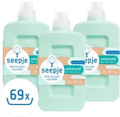Seepje Wasmiddel - Sprankelende Jasmijn - Wasmiddel Universeel - Kwartaalpakket – 3 X 23 Wasbeurten - 3 X 1L