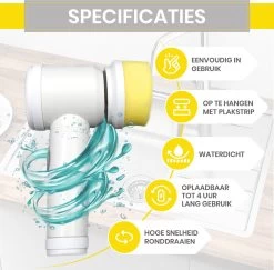 Lenga Elektrische Schoonmaakborstel - 5 In 1 Borstel - Oplaadbaar - Wasborstel - Schoonmaakmiddelen - Schrobborstels 17 Lenga Elektrische Schoonmaakborstel - 5 In 1 Borstel - Oplaadbaar - Wasborstel - Schoonmaakmiddelen - Schrobborstels -Kruideniers Winkel 1200x1179 5