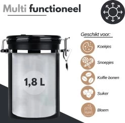 VAIVE Koffieblik - Koffiebus - Koffieblikbewaarblik - Bewaarbus Koffie - Voorraadpotten - Voorraadbussen - Voorraadbus -1.8L 11 VAIVE Koffieblik - Koffiebus - Koffieblikbewaarblik - Bewaarbus Koffie - Voorraadpotten - Voorraadbussen - Voorraadbus -1.8L -Kruideniers Winkel 1200x1179 7