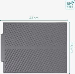 Navaris Siliconen Droogmat Met Afvoer - Aanrecht Droogmat Voor Afwas, Borden, Bestek, Glazen - Grijs 12 Navaris Siliconen Droogmat Met Afvoer - Aanrecht Droogmat Voor Afwas, Borden, Bestek, Glazen - Grijs -Kruideniers Winkel 1200x1184 6