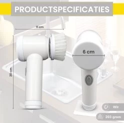 Lenga Elektrische Schoonmaakborstel - 5 In 1 Borstel - Oplaadbaar - Wasborstel - Schoonmaakmiddelen - Schrobborstels 13 Lenga Elektrische Schoonmaakborstel - 5 In 1 Borstel - Oplaadbaar - Wasborstel - Schoonmaakmiddelen - Schrobborstels -Kruideniers Winkel 1200x1197 19