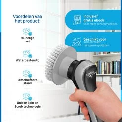 Qualitics Elektrische Schoonmaakborstel - Roterende Polijstmachine - Schrobborstel - Poetsmachine - Vloerreiniger Met 10 Opzetstukken -Kruideniers Winkel 1200x1200 1049