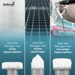 GoScrub® Elektrische Schoonmaakborstel – Elektrische Schrobber - Schrobborstel – Voor Badkamer Of Keuken – Schrobber Met Steel – Luiwagen – Polijstmachine - Poetsmachine Met 10 Opzetstukken -Kruideniers Winkel 1200x1200 1065