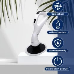 B-care Elektrische Schoonmaakborstel - 4 Opzetstukken - Wasborstel - Poetsmachine - Schrobborstel - Handborstel - Werkborstel - Schrobber - Boorborstel - Schoonmaakmiddelen - Reinigingsborstel -Kruideniers Winkel 1200x1200 1086