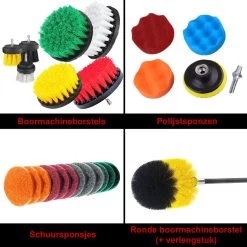 Borstelset Boormachine 25 Delig Per 2 - Schuursponsjes- Schrobborstel - Boorborstel - Schuurborstel - Borstel Boormachine - Schoonmaakborstel - Reinigingsborstel - Tapijtreiniger - Borstelset -Kruideniers Winkel 1200x1200 1109