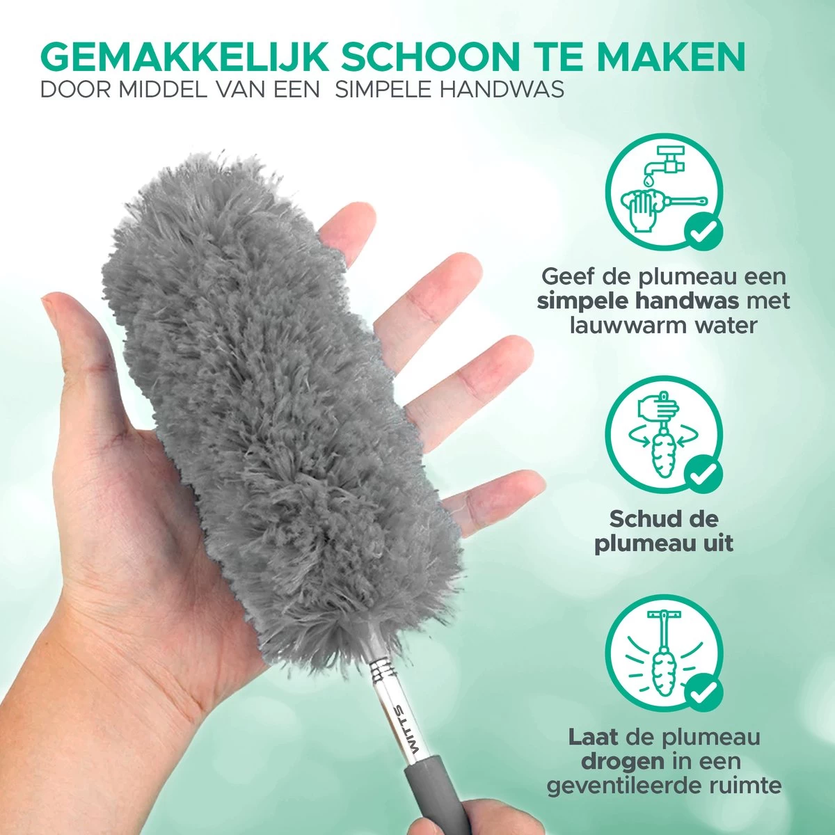 WITTS Telescopische Plumeau - Ragebol – Uitschuifbaar - Grijs 5 WITTS Telescopische Plumeau - Ragebol – Uitschuifbaar - Grijs - Afbeelding 3