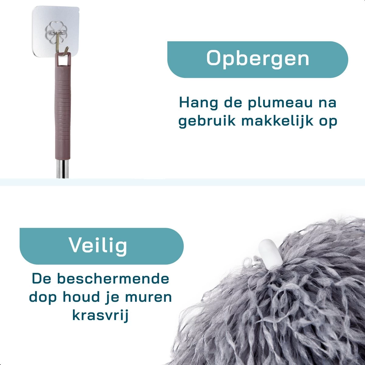 ForDig Telescopische Plumeau Microvezel - Duster Met Telescoopsteel Uitschuifbaar Tot 250 Cm - Wasbaar - 360 Graden Draaibaar 8 ForDig Telescopische Plumeau Microvezel - Duster Met Telescoopsteel Uitschuifbaar Tot 250 Cm - Wasbaar - 360 Graden Draaibaar - Afbeelding 6