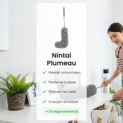 Plumeau Uitschuifbaar Tot 280cm - RVS - Telescopisch - Plumeau Met Telescoopsteel - 360° Flexibel -Kruideniers Winkel 1200x1200 1172