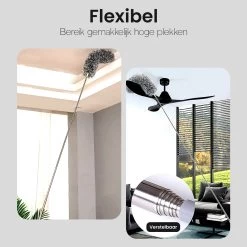Plumeau Uitschuifbaar Tot 280cm - RVS - Telescopisch - Plumeau Met Telescoopsteel - 360° Flexibel -Kruideniers Winkel 1200x1200 1174